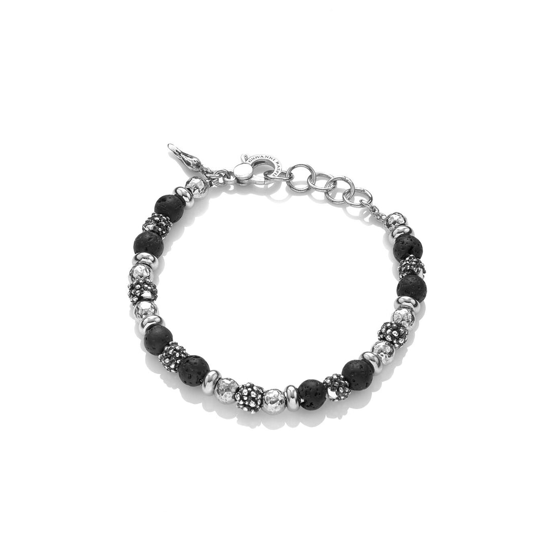 Giovanni Raspini bracelet Black Berries silver 925 lava stone 10490