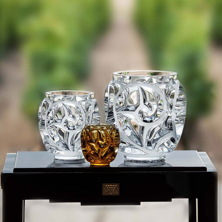 Lalique vaso tourbillons petit modèle crystal amber 10571300