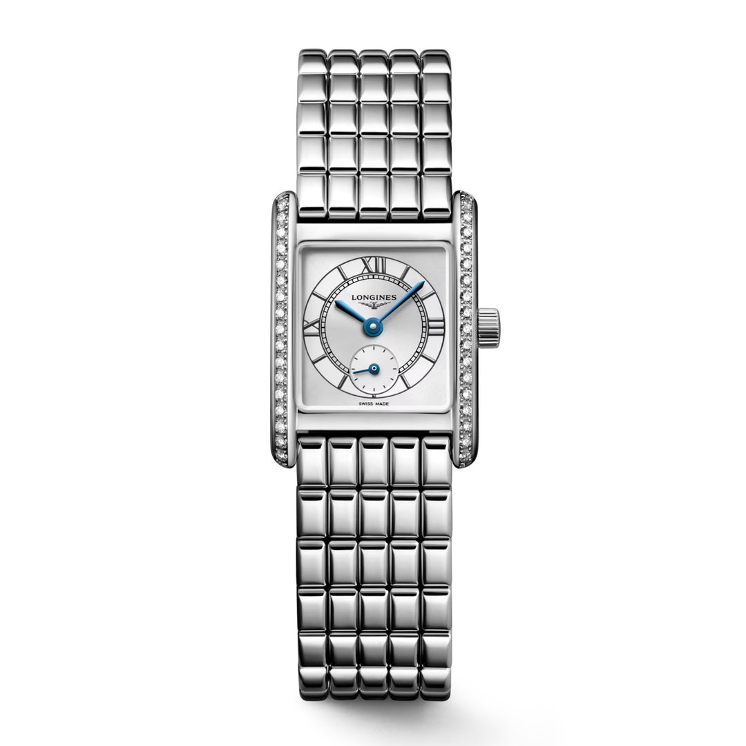 Longines watch Mini Dolcevita 21.5x29mm silver diamonds quartz steel L5.20.0.0.75.6