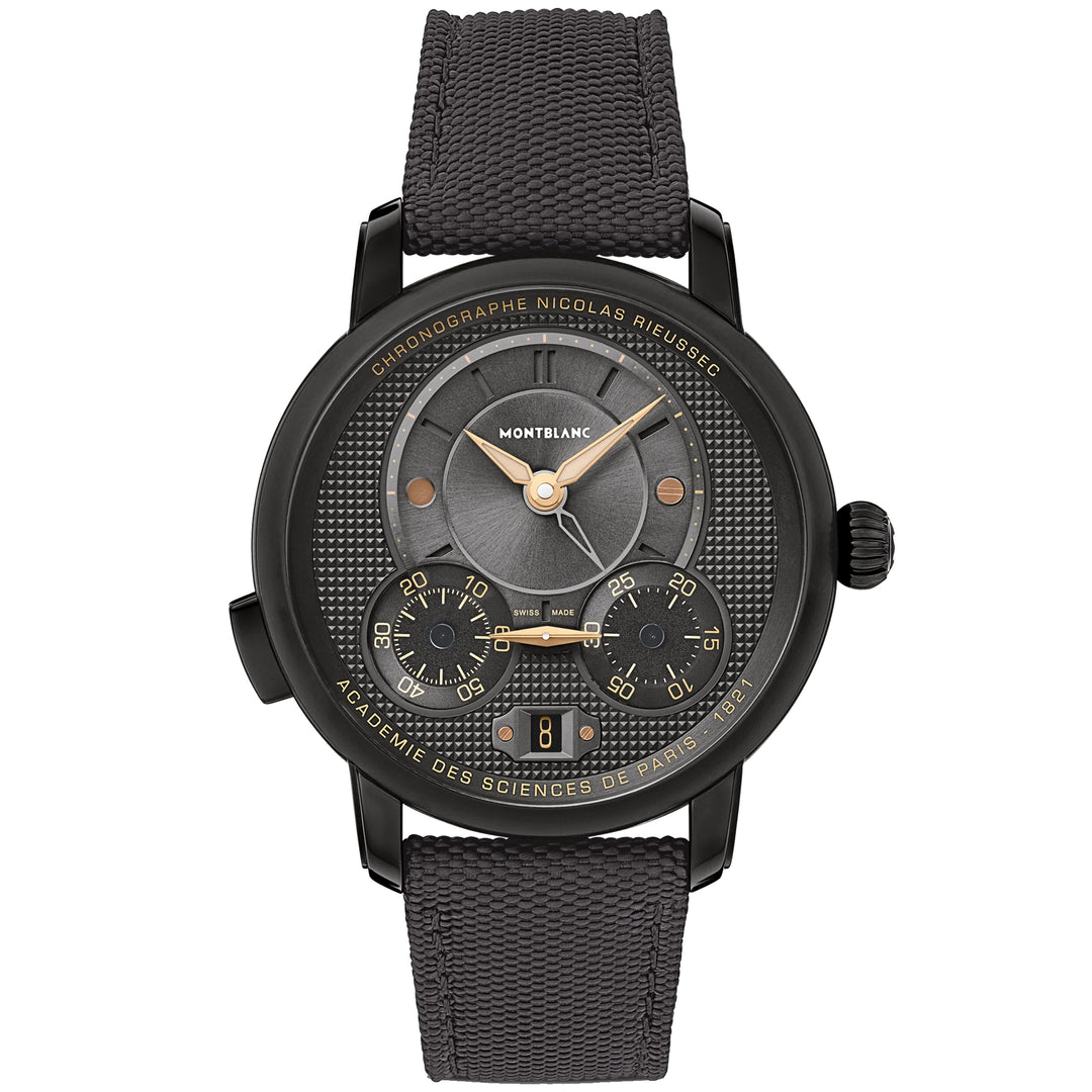Montblanc Star Legacy Watch Nicolas Rieussec Cronograph Limited Edition 500 Piezas 43 mm Automático de acero gris acabado DLC 130985