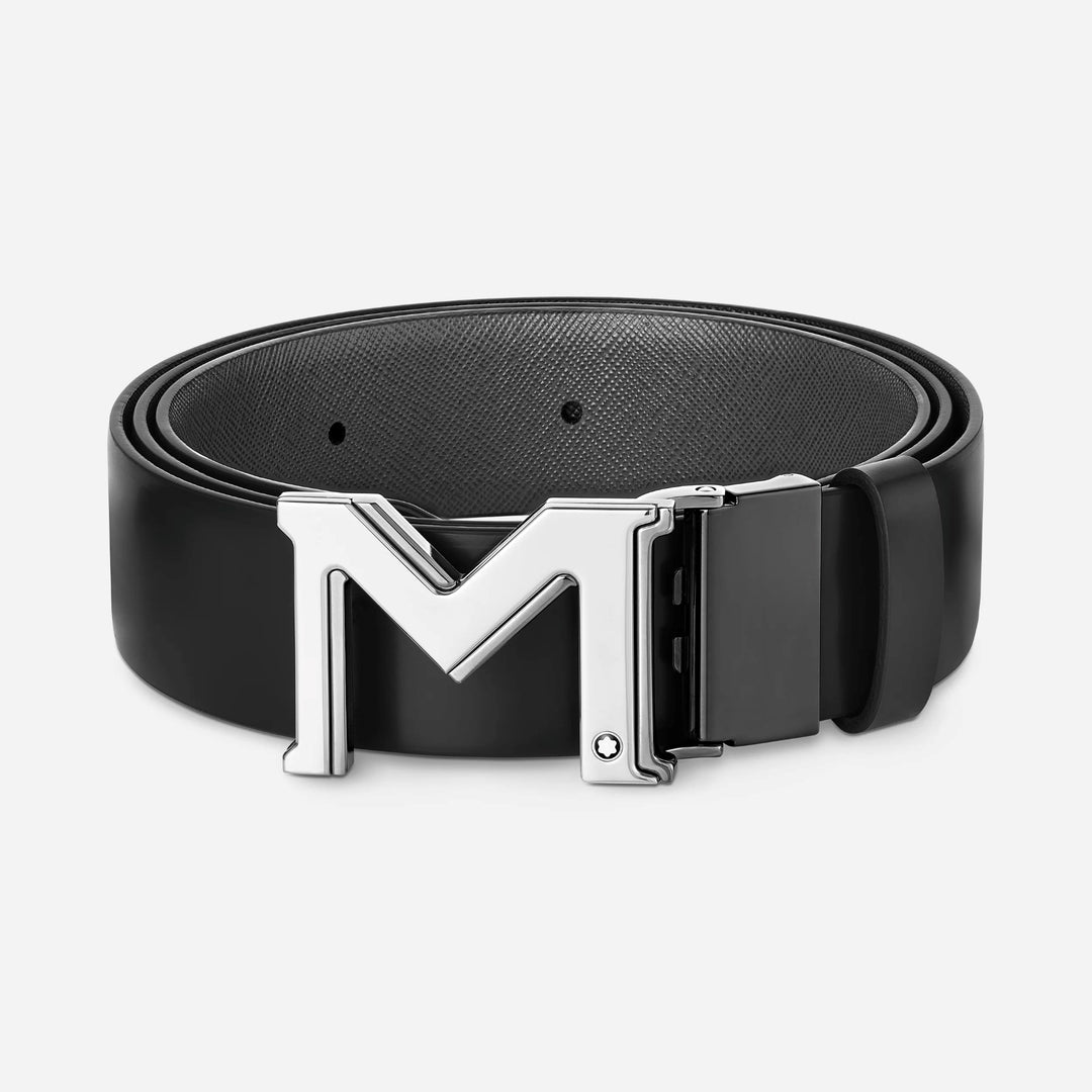 Montblanc Black Reversible Belt 35mm buckle M 131178