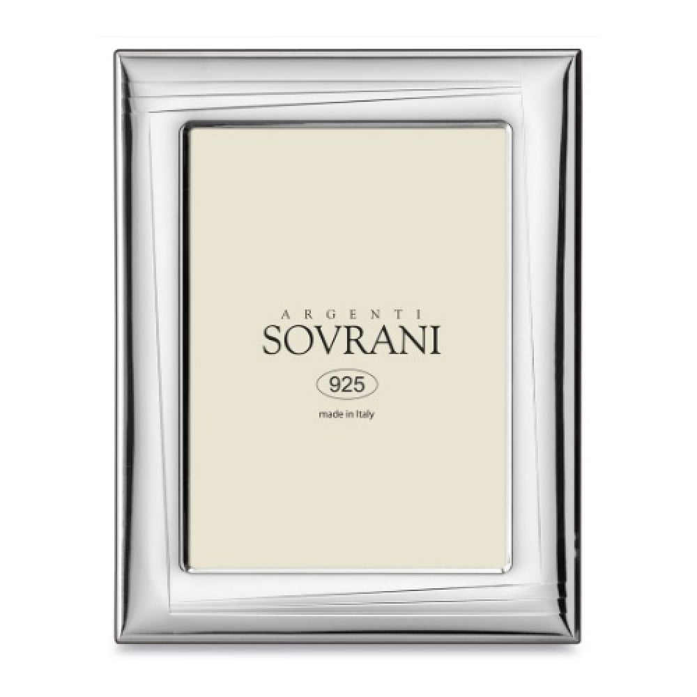 Sovereign frame 15x20cm shiny 925 silver with wooden back 6364L