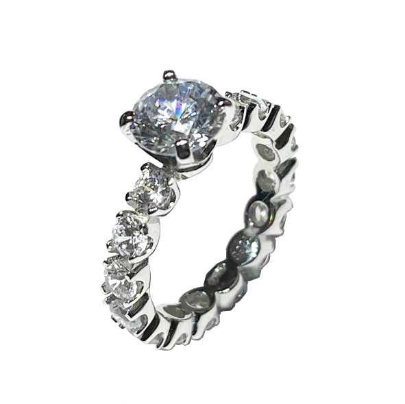 AP Coral anello Hollywood Diva Style argento 925 finitura rodio cubic zirconia AN109BN