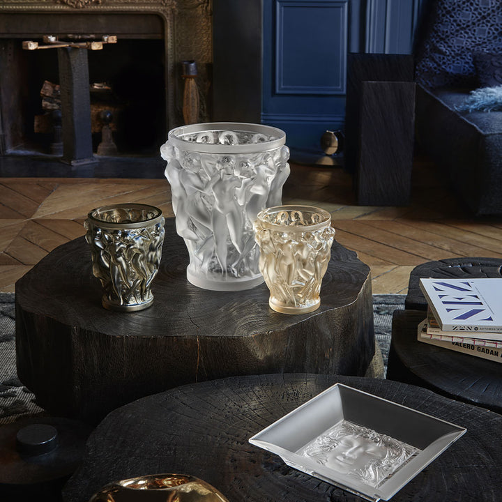 Lalique vase bacchantes black crystal 10648400