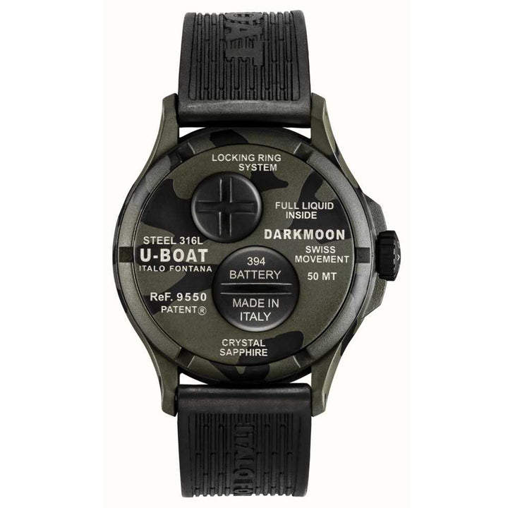 U-Boat Darkmoon Camuflage clock gray 44mm Quartz Steel Finish Pvd Gray 9550