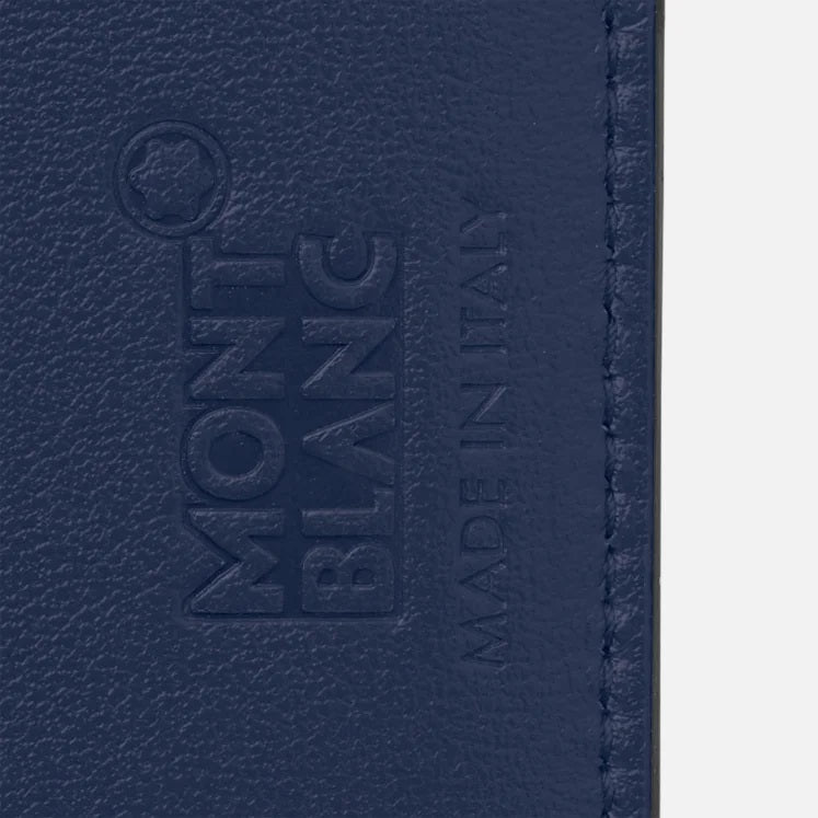 Montblanc porta carte 8 scomparti con cerniera Meisterstück blu 131698