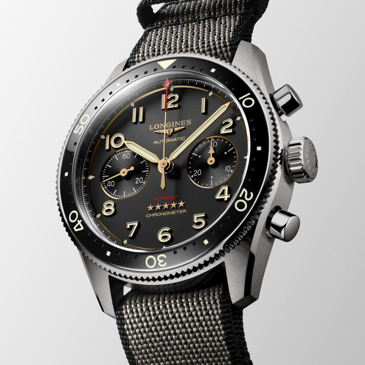 Longines Spirit Flyback Titanium 42mm Anthracite Automatic Titanium Watch L3.821.1.53.2