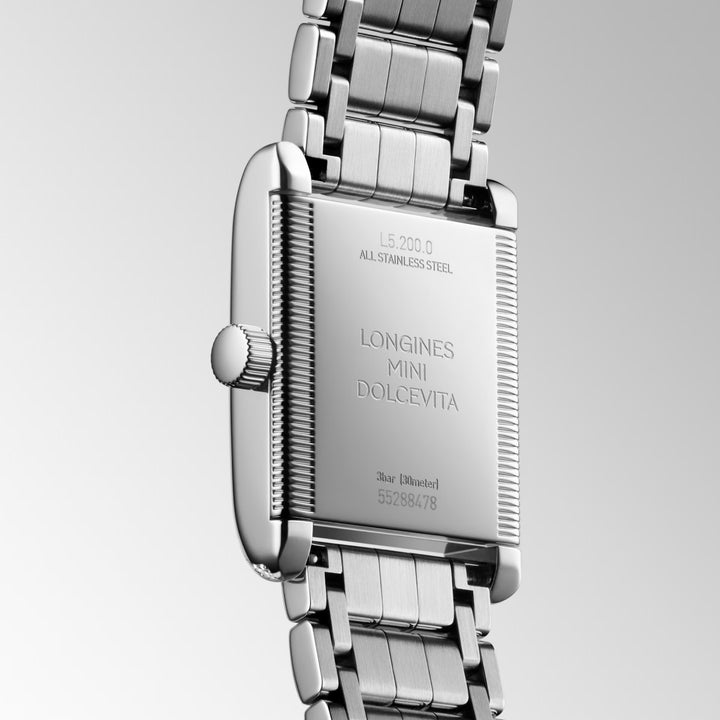 Reloj Longines Mini Turcevit 21.5x29mm Plata Diamantes Cuarzo Acero L5.200.0.75.6