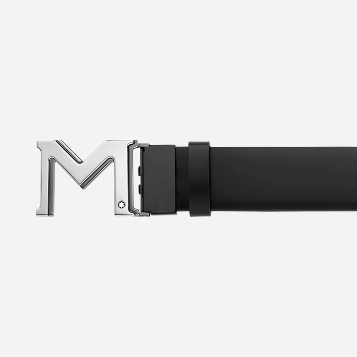 Montblanc Black Reversible Belt 35mm buckle M 131178