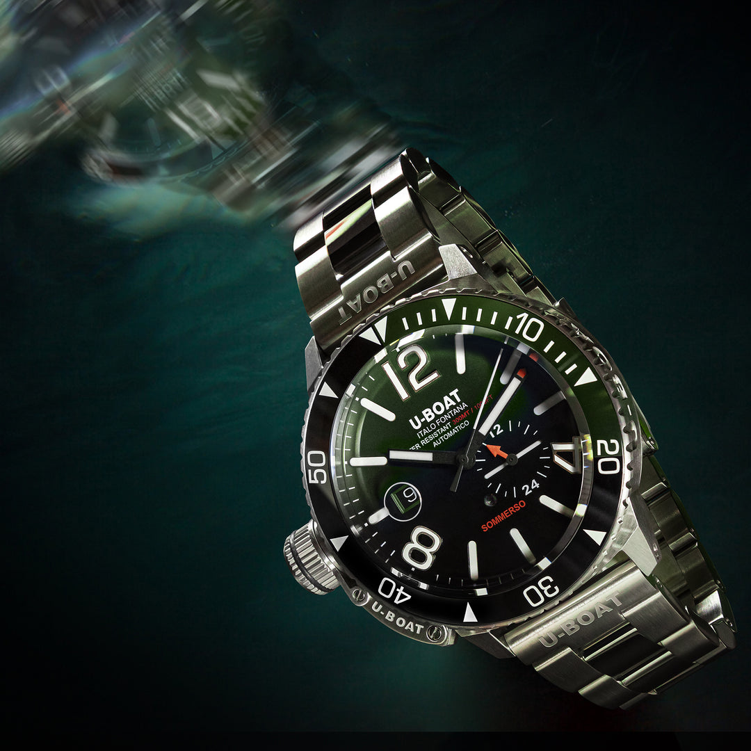 U-Boat Summerso Ceramic Green/MT 46mm Bordeaux Automatic Steel 9520/MT clock