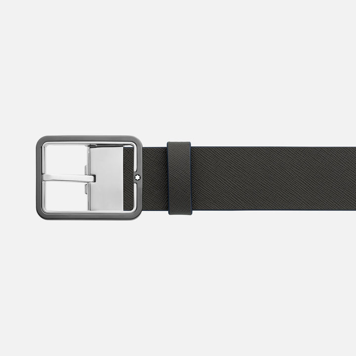Montblanc 35mm belt with rectangular Blue/Reversible Gray Rectangular Cover Adjustable size 131193