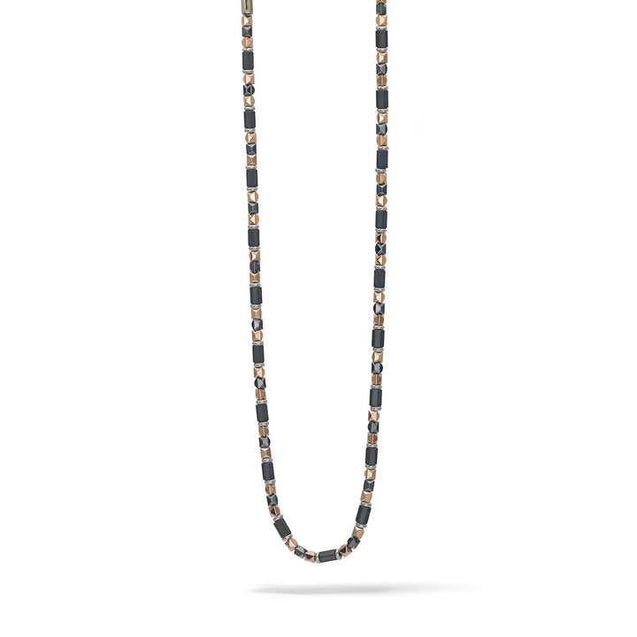 Comete necklace Navy steel finish PVD gold pink gold hematite UGL 734