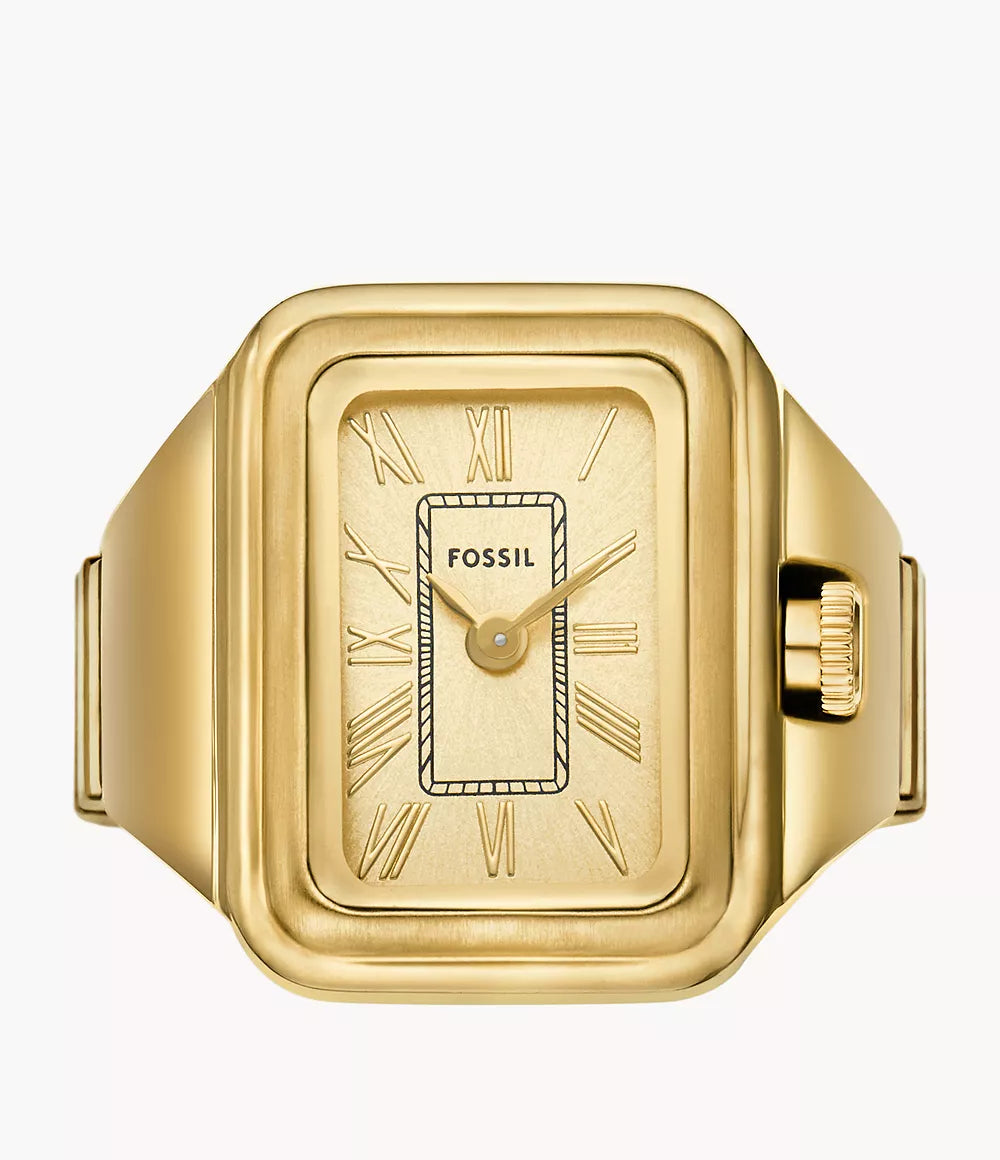 Fossile Uhr Ring Raquel 14mm Gold Quarz Stahl Finish PVD Gold ES5343