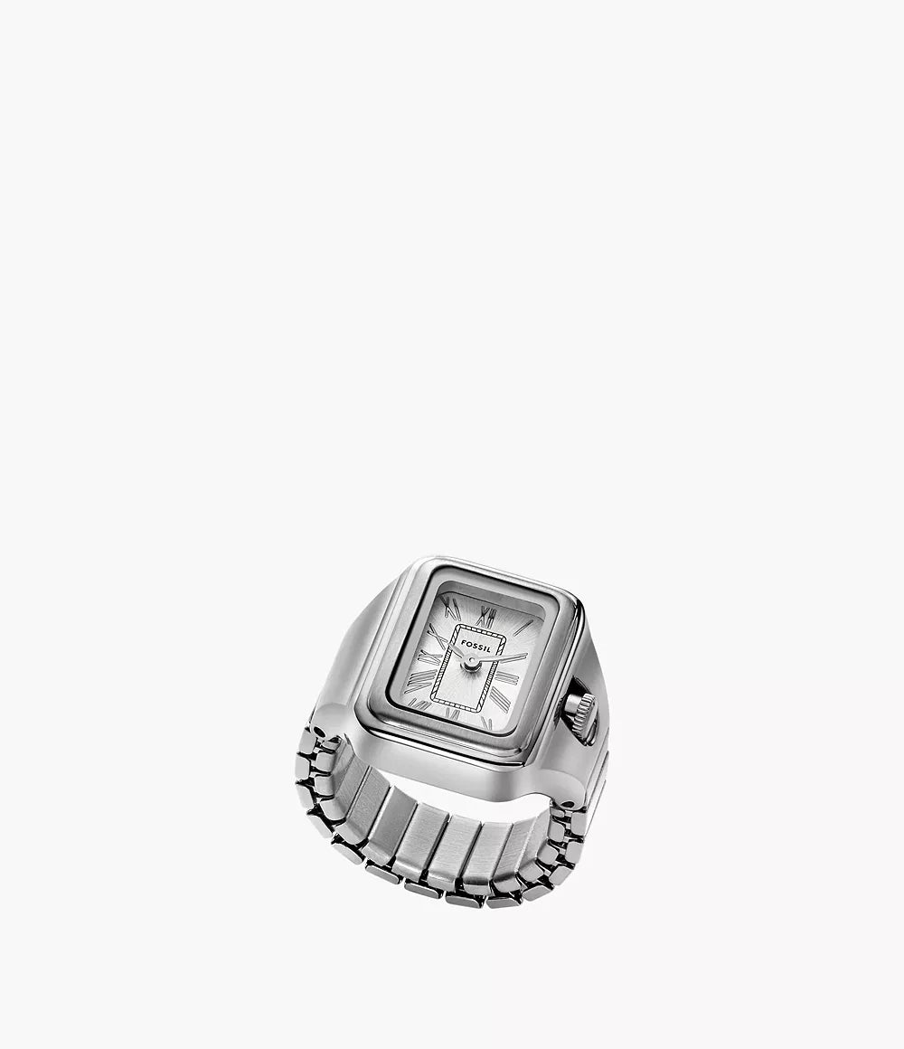 Fossile Uhr Ring Raquel 14mm Silber Quarz Stahl ES5344