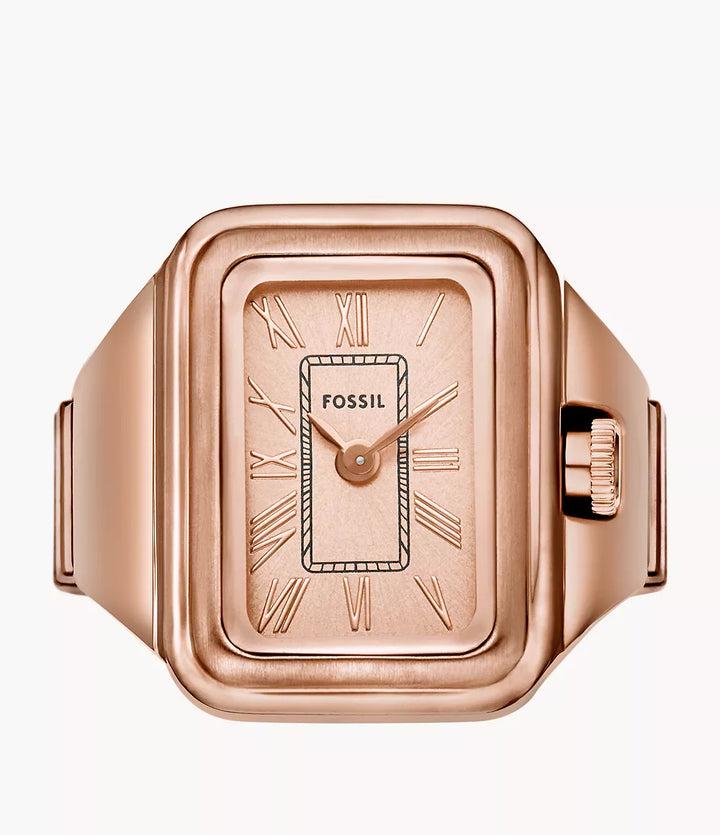 Fossil orologio anello Raquel 14mm oro rosa quarzo acciaio finitura PVD oro rosa ES5345
