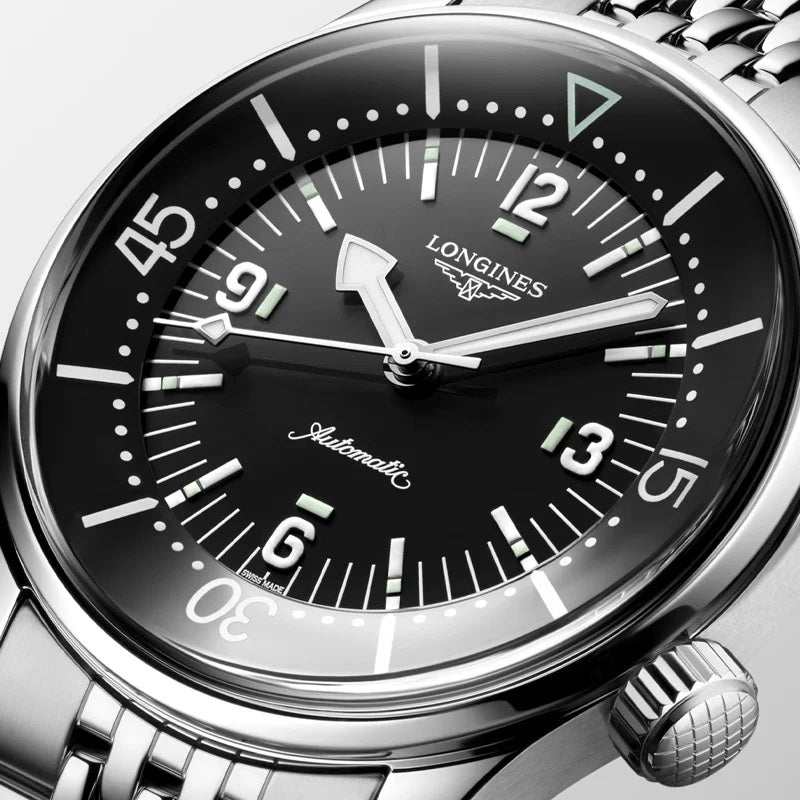 Reloj Longines Legend Diver 39mm acero automático negro L3.764.4.50.6