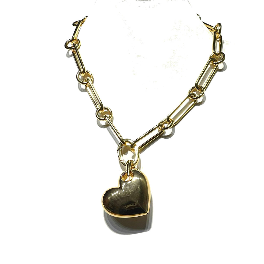 Collar Federico Rossi Acabado en PVD Bronce Corazón Oro Amarillo 18kt FR.CO.04