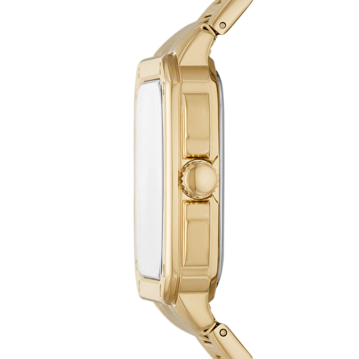 Fossil three -ball inscription watch with gold -colored gold steel bracelets and bracelets fs5932