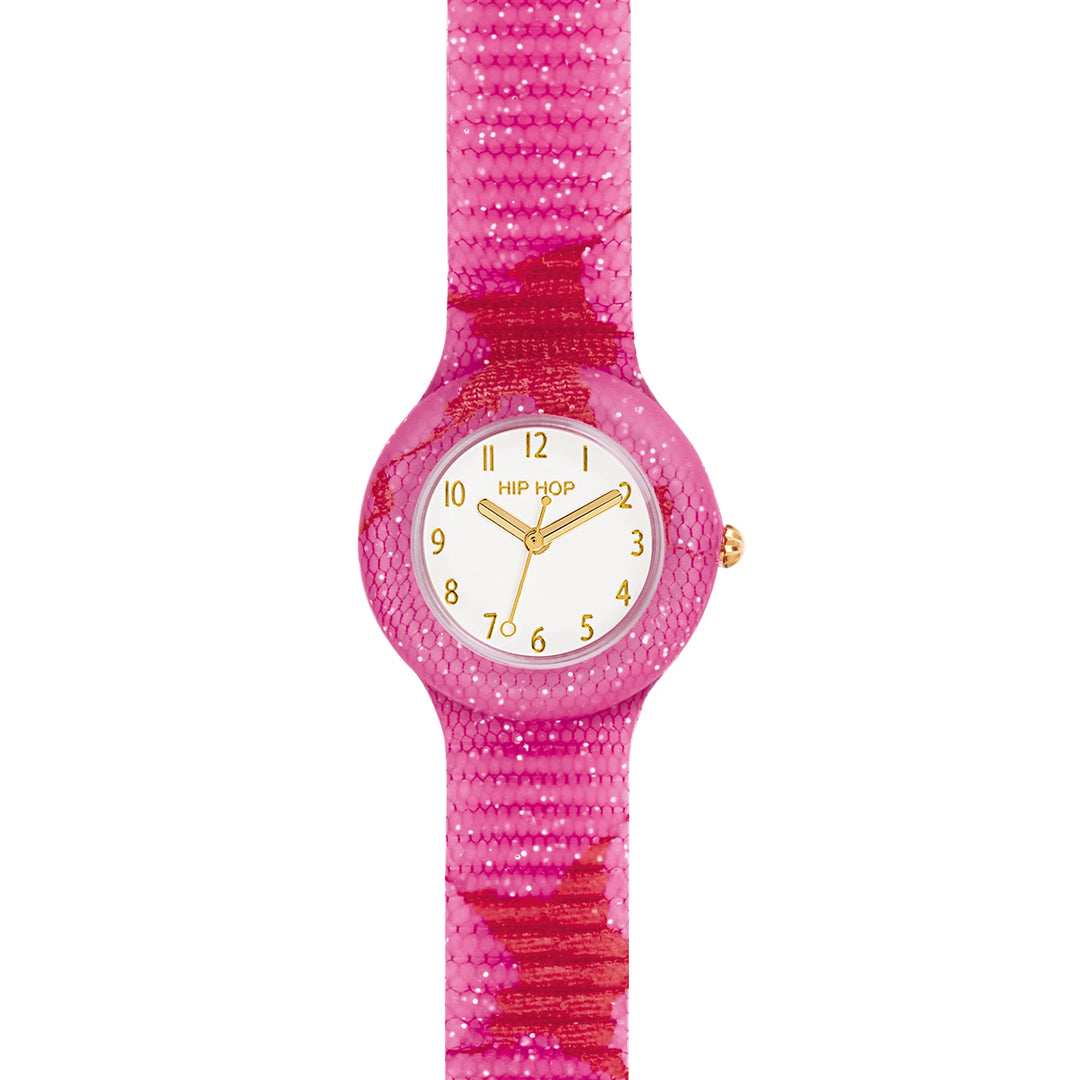 Hip Hop orologio PINK RED STAR Lace collection 32mm HWU1225