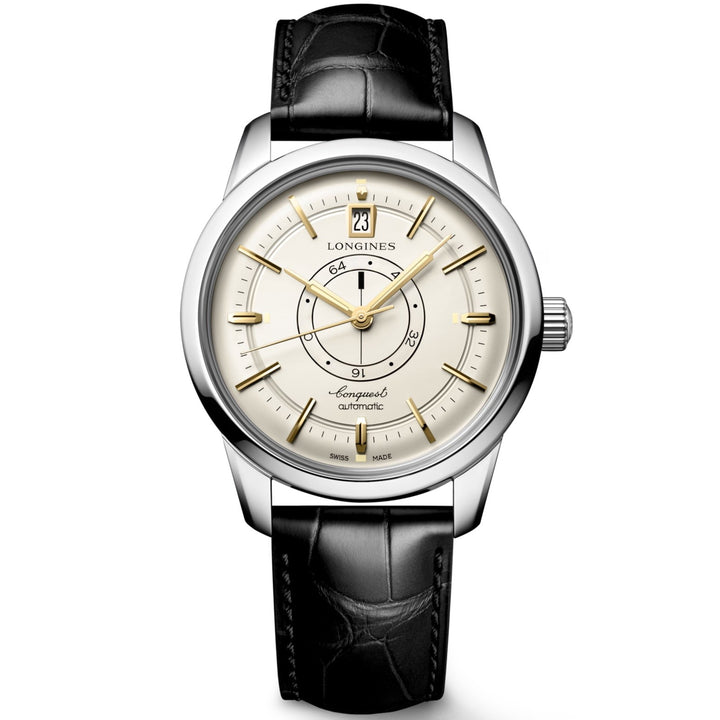 LONGINES CONQUEST HERITAGE CENTRAL POWER REVERVE 38mm Champagne Automatic Steel L1.648.4.78.2