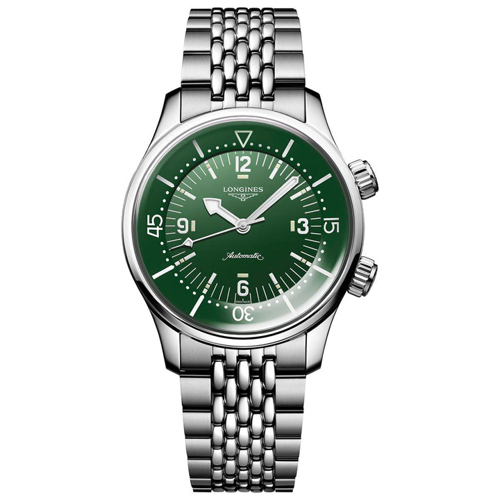 Longines orologio Legend Diver 39mm verde automatico acciaio L3.764.4.06.6