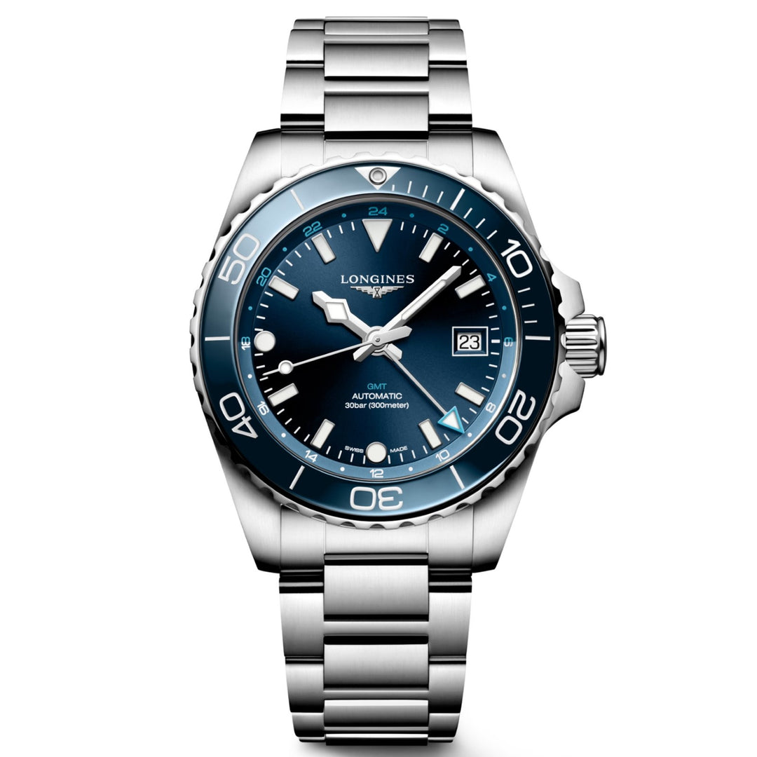 Longines Hydroconquest Gmt 41m Blue Automatic Steel L3.790.4.96.6 reloj