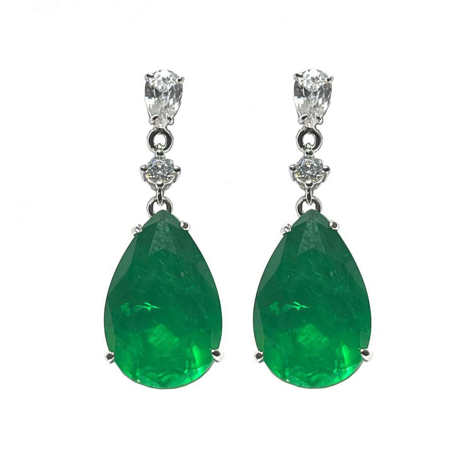 AP Coral Hollywood Ohrringe Diva Style Silber 925 REDIO Quarz Finish Emerald Kubikzirkonia OR1400S