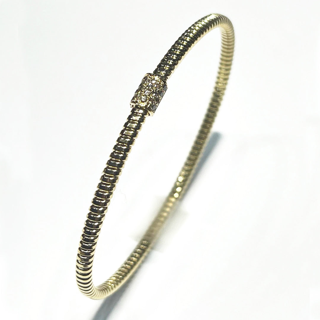 Head bracelet Tubogas core titanium 18kt gold diamonds S206