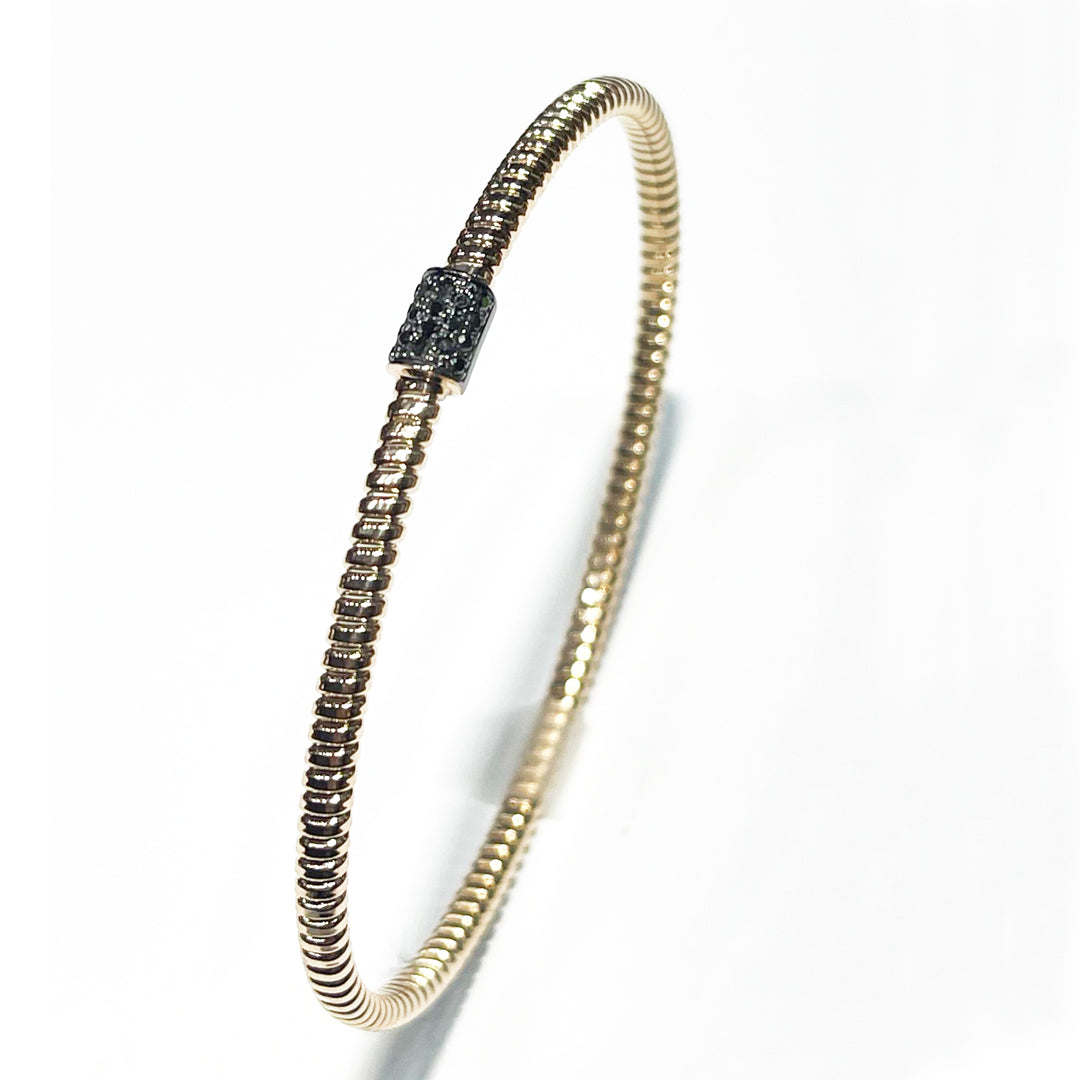 Head bracelet Tubogas core titanium 18kt gold diamonds S207