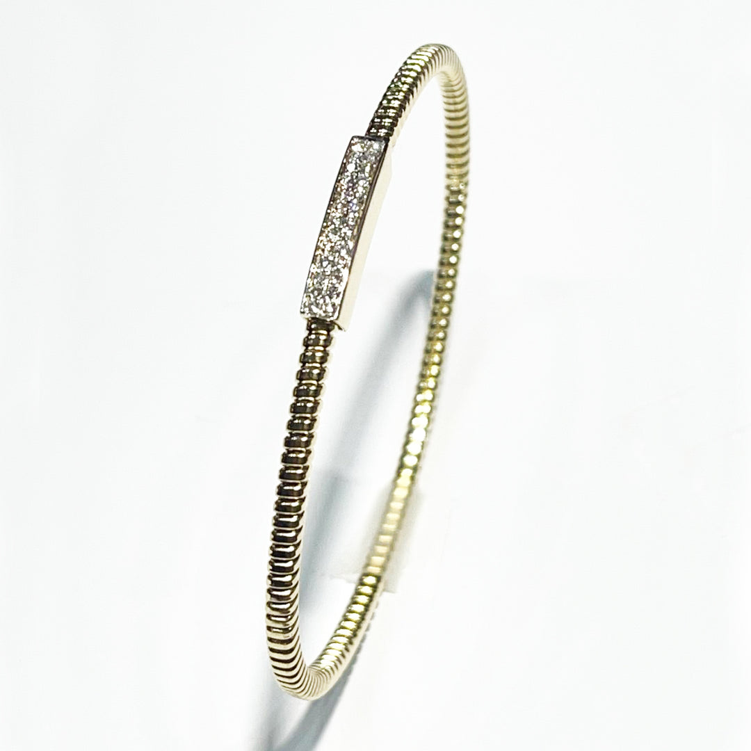 Head Bracelet Bar Tubogas core titanium 18kt gold diamonds S383G