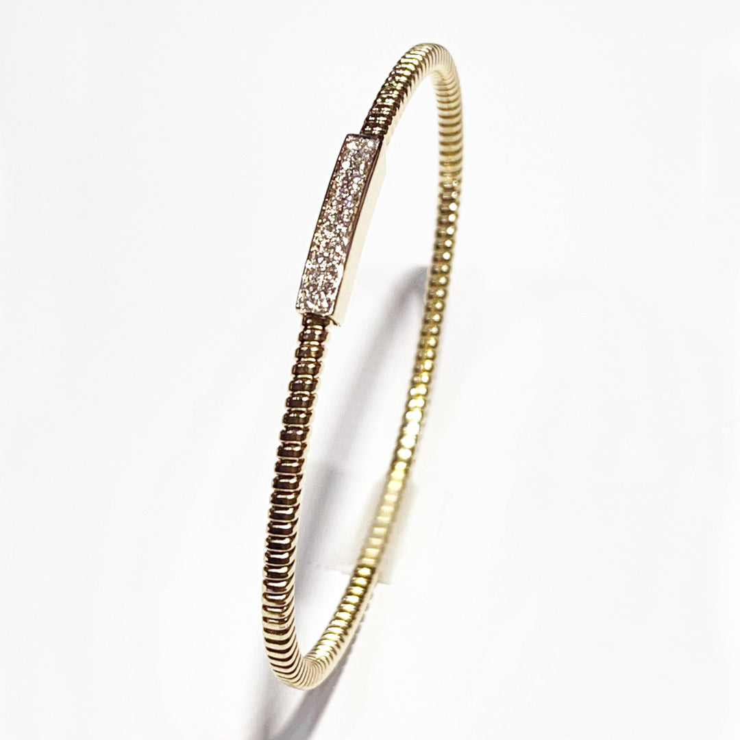 Head Bracelet Bar Tubogas core titanium 18kt gold diamonds S383R