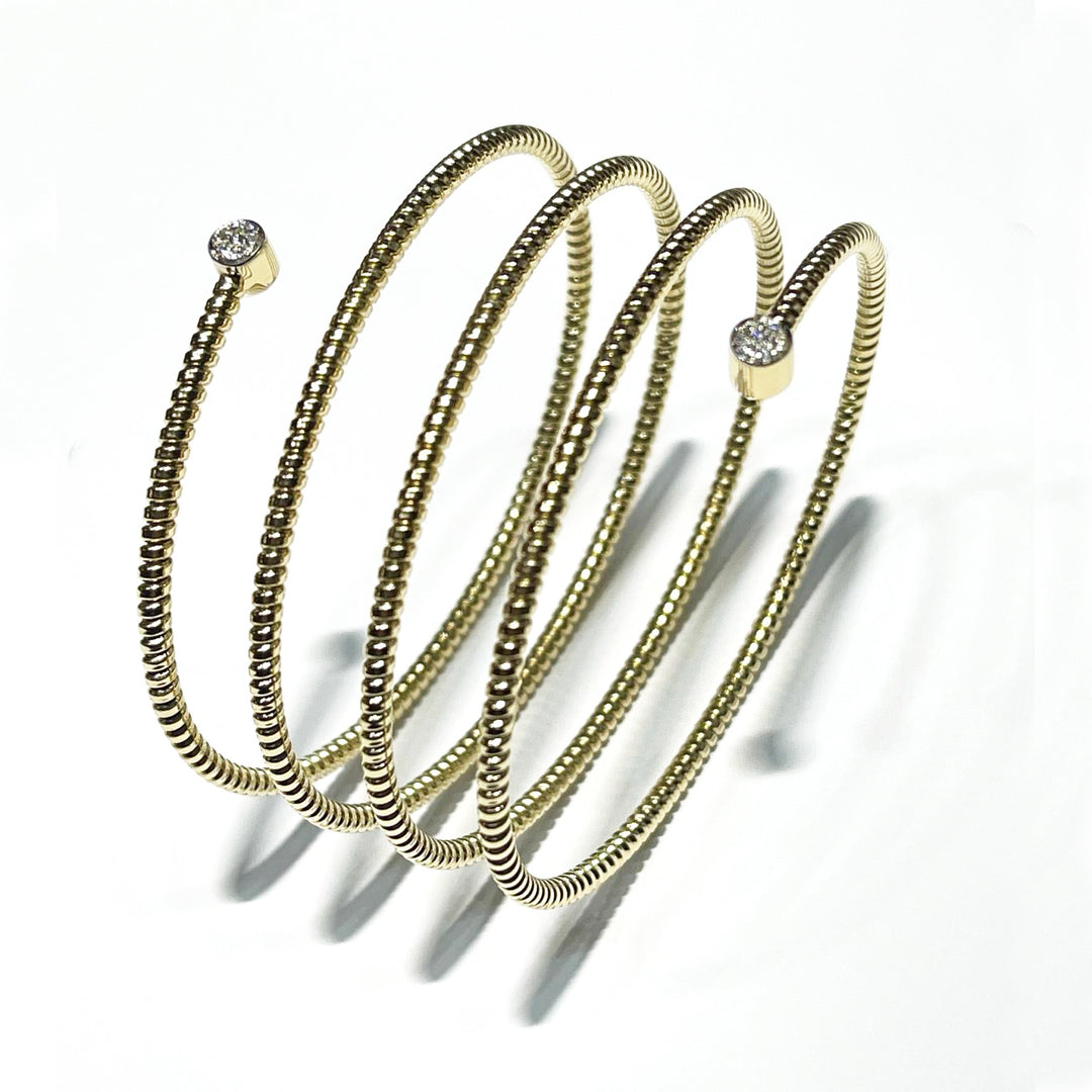 Capodagli spiral bracelet tubogas soul titanium gold 18kt diamonds s385