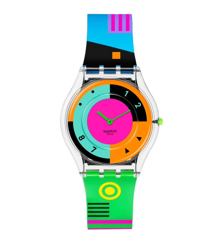 Swatch orologio NEON HOT RACER Originals Skin 34mm SS08K119