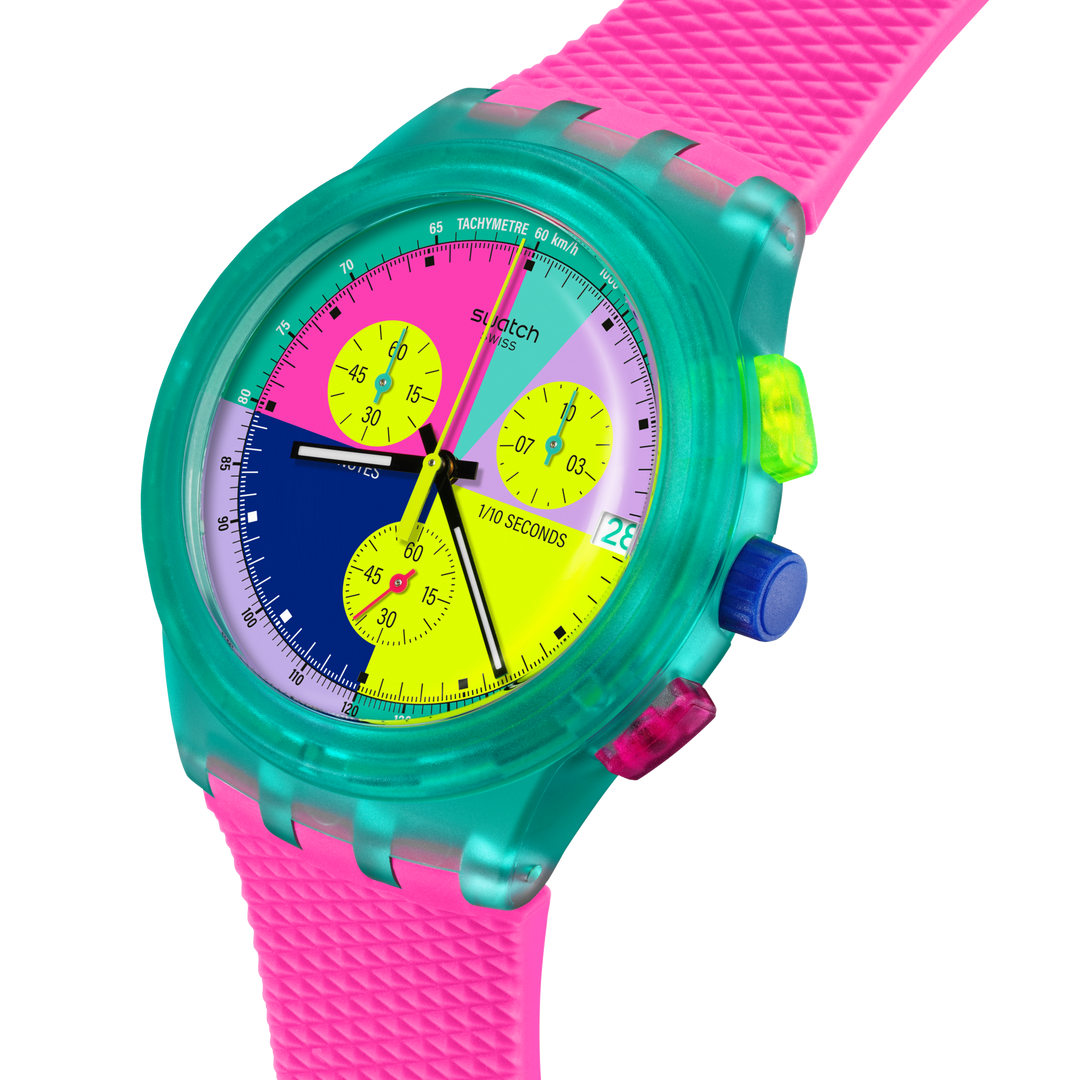Reloj Swatch NEON FLASH ARROW Originals Chrono 42mm SUSG408