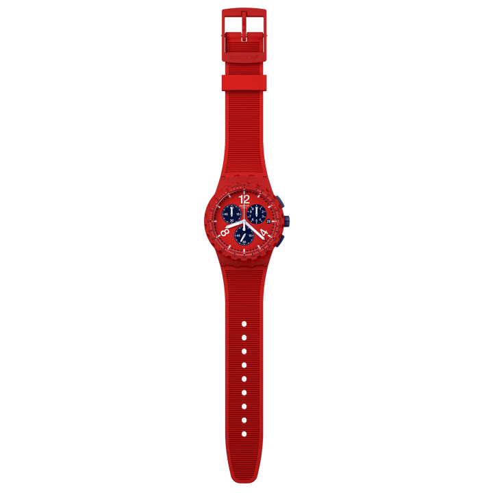 Swatch primarily red originals chrono 42mm surs407