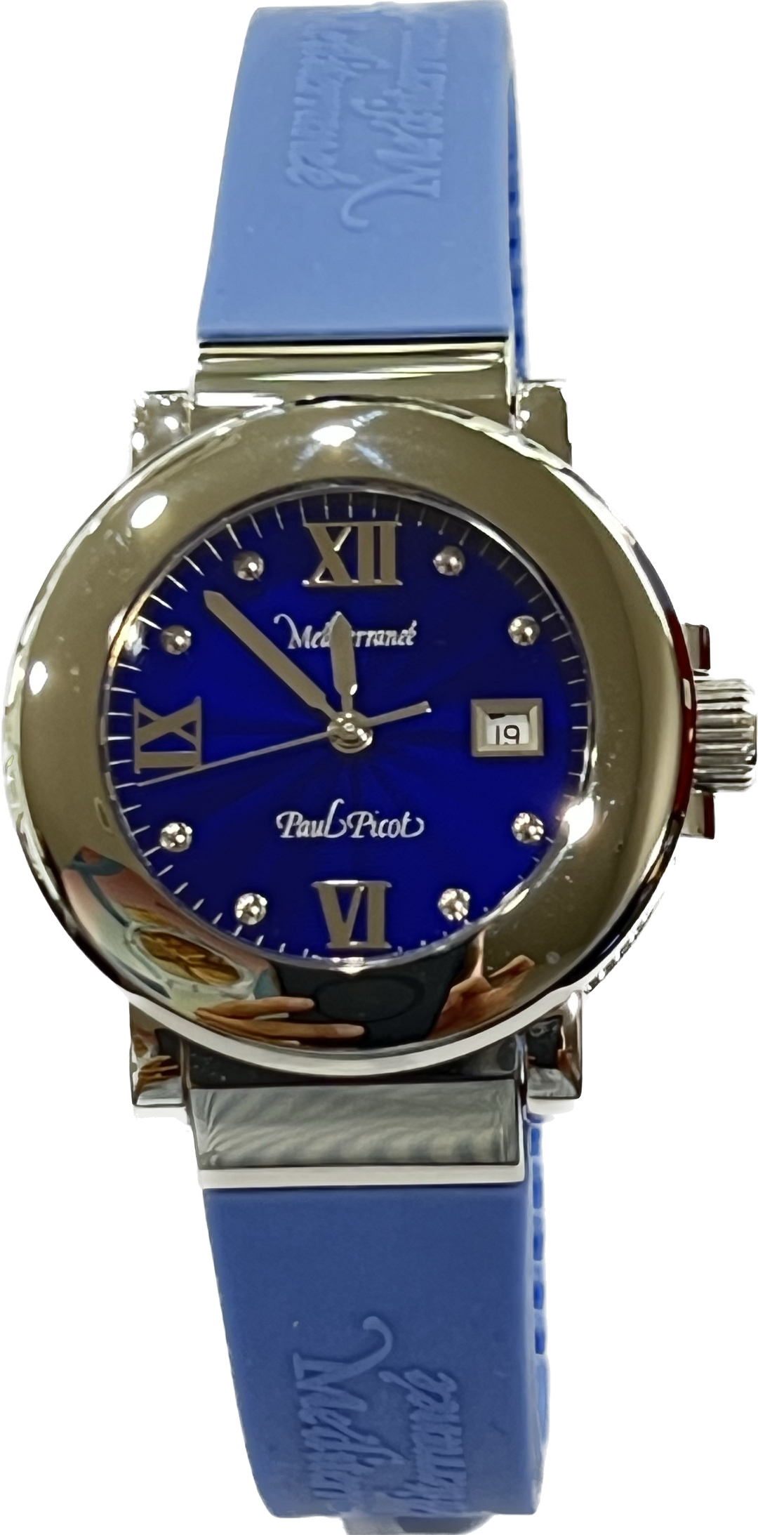 Paul Picot Mediterranean Reloj '36 mm de acero de cuarzo azul 4108az