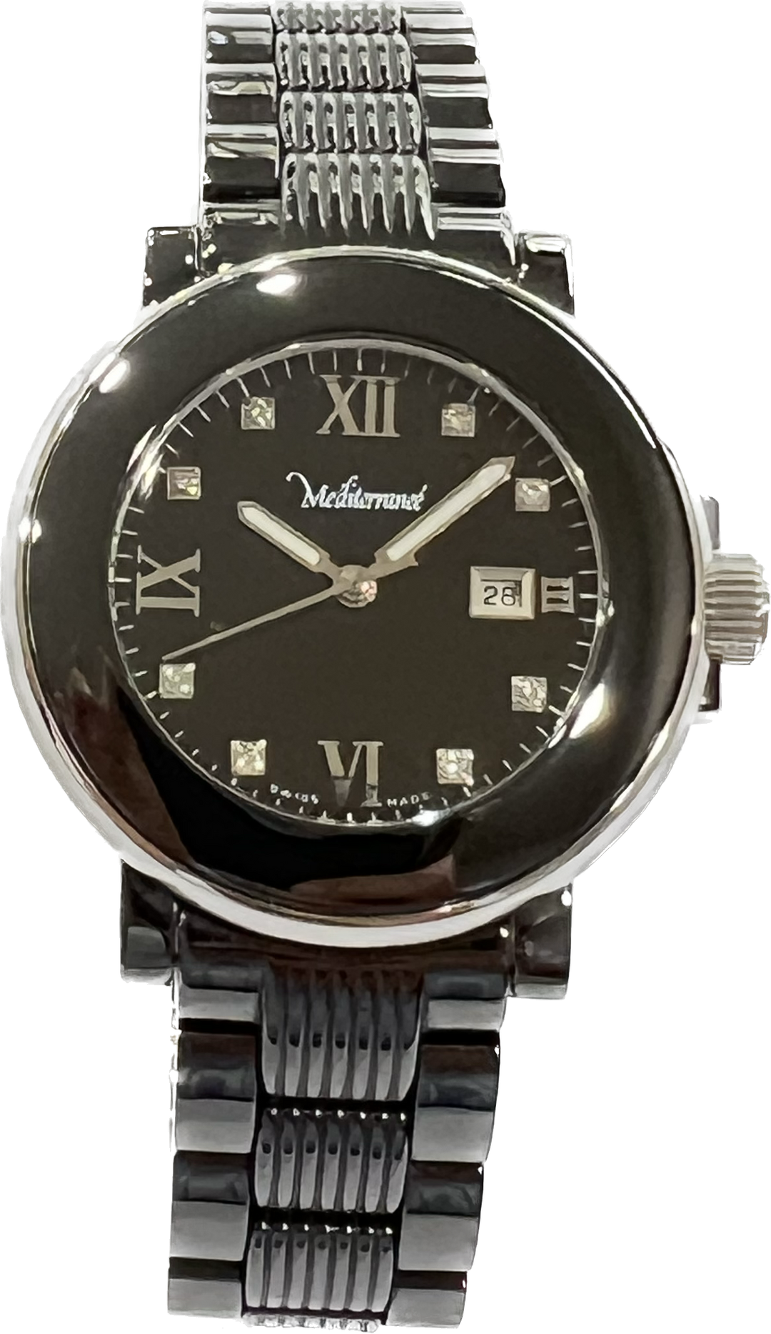 Paul Picot Mediterranean Reloj '36 mm de cuarzo negro Diamantes de cerámica 3296 BD08