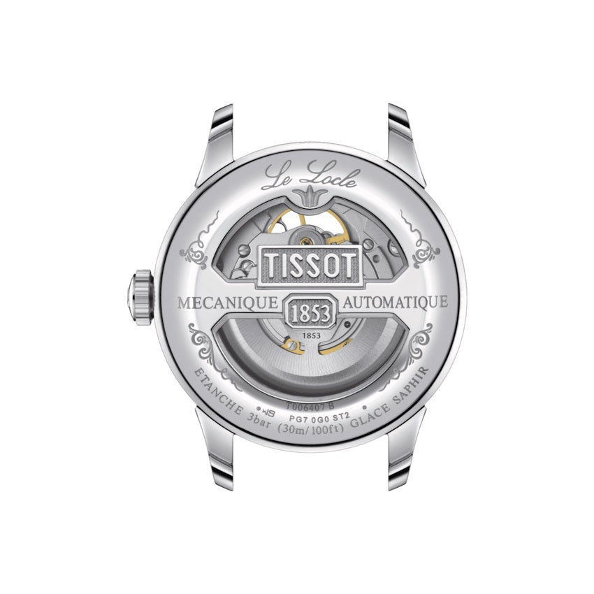 Tissot orologio Le Locle Powermatic 80 Open Heart 39mm argento automatico acciaio T006.407.16.033.01