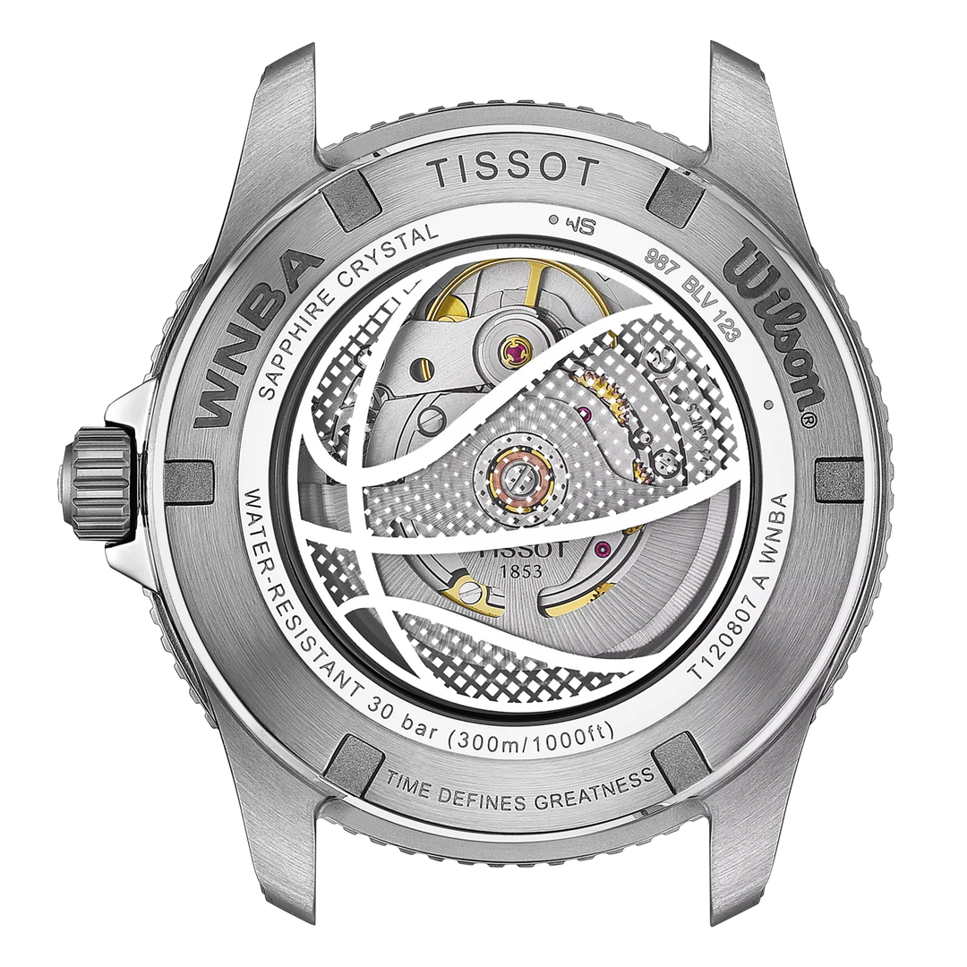 Reloj Tissot Seastar Wilson WNBA edición especial 40mm negro acero automático T120.807.17.051.00