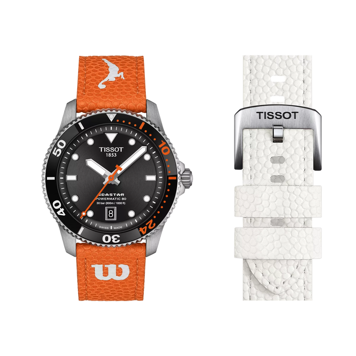 Reloj Tissot Seastar Wilson WNBA edición especial 40mm negro acero automático T120.807.17.051.00