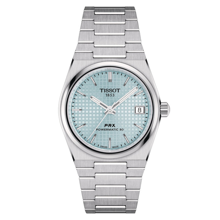 Tissssot watch PRX Powermatic 80 35mm automatic turquoise steel T137.207.11.355.100