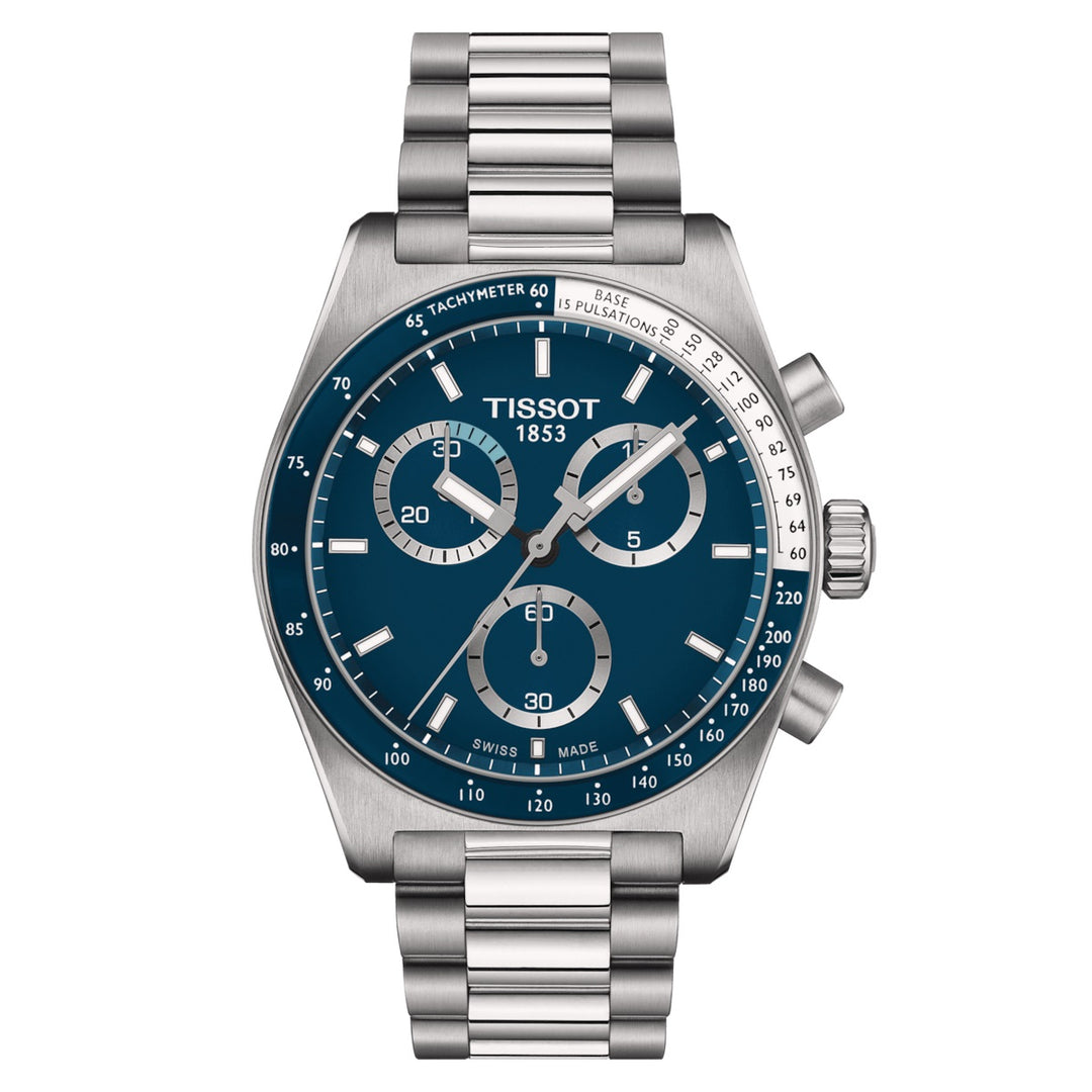 Tissot orologio PR516 Chronograph 40mm blu quarzo acciaio T149.417.11.041.00