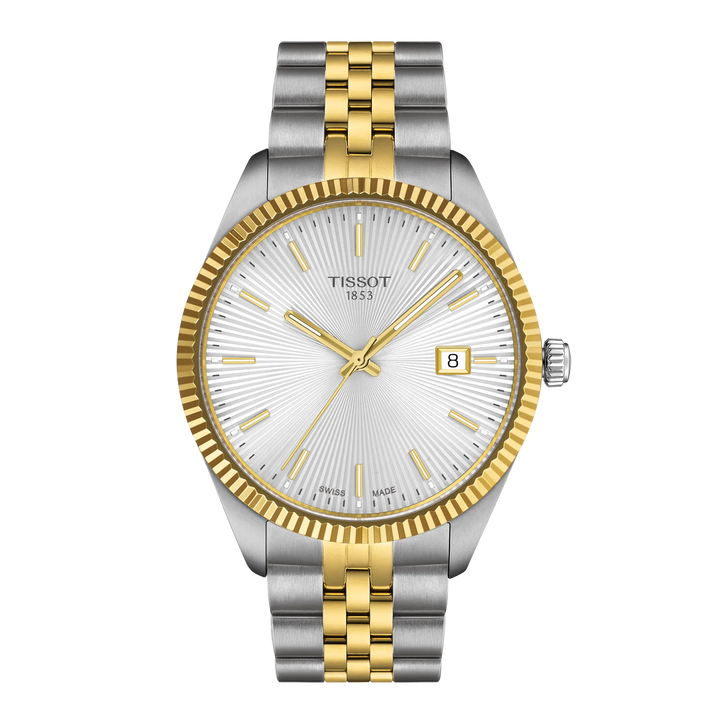 Tissot Ballade Watch 40 mm Silber Quarzstahl PVD Gelbgold T156.410.22.031.00