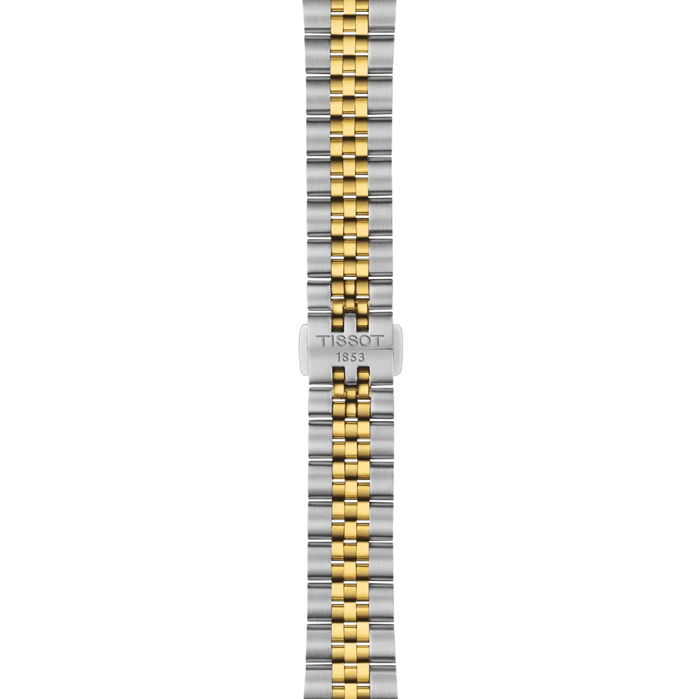 Tissot Ballade Watch 34 mm Silver Quartz Steel Acabados PVD Oro amarillo T156.210.22.031.00