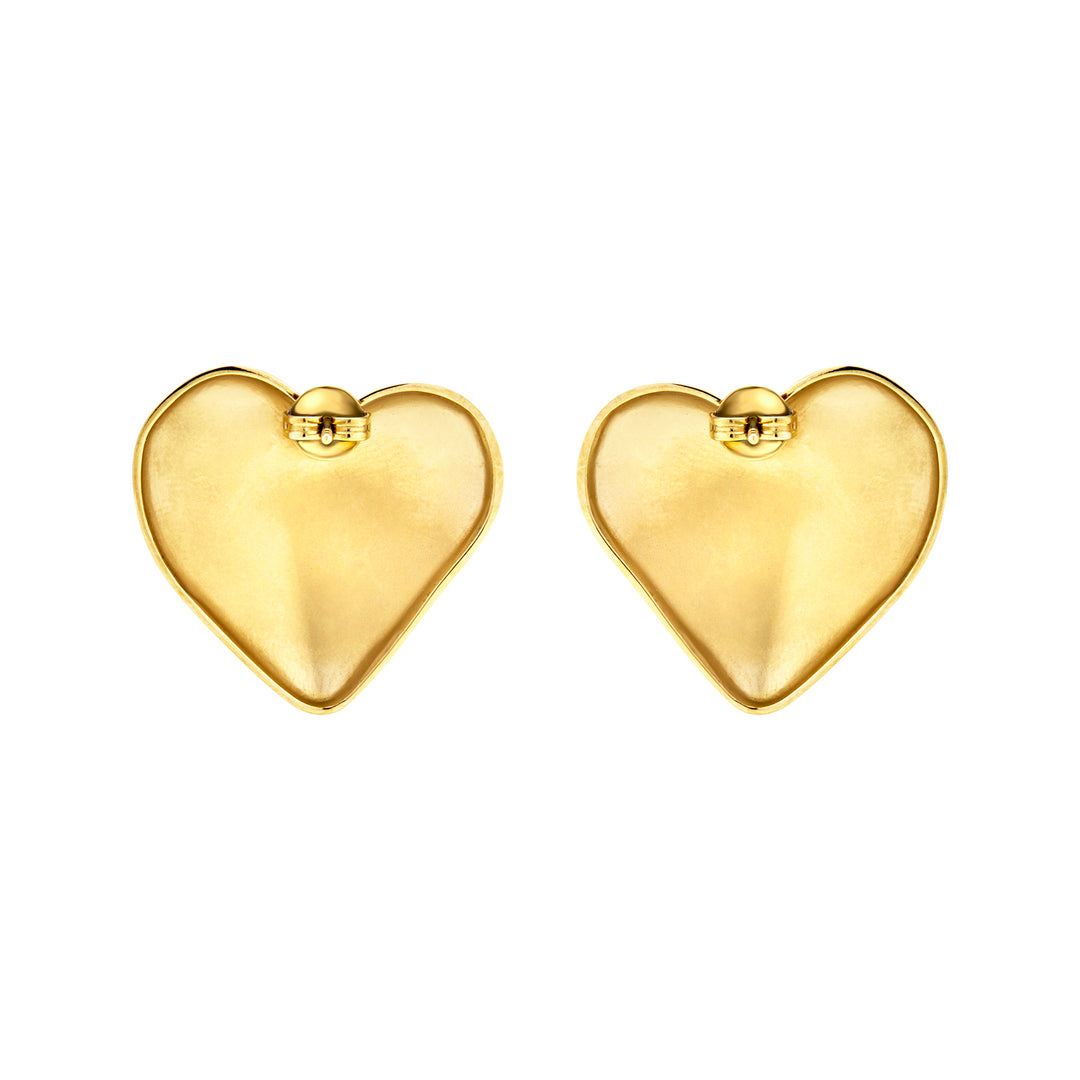 Aretes de lóbulo Breil Big Heart acero acabado oro IP TJ3692