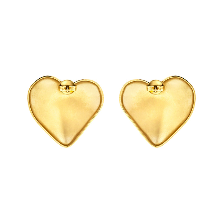 Aretes de lóbulo Breil Big Heart acero acabado oro IP TJ3692