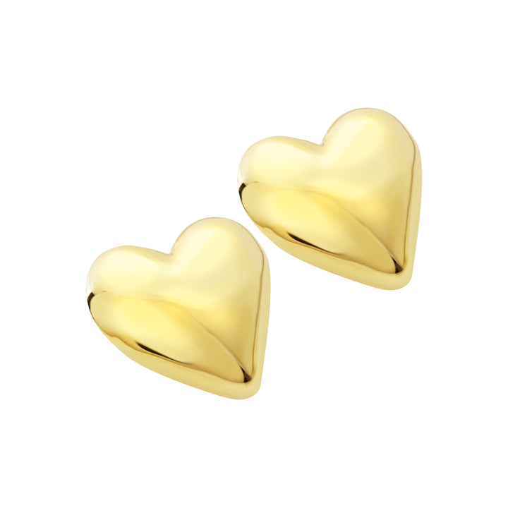 Aretes de lóbulo Breil Big Heart acero acabado oro IP TJ3692