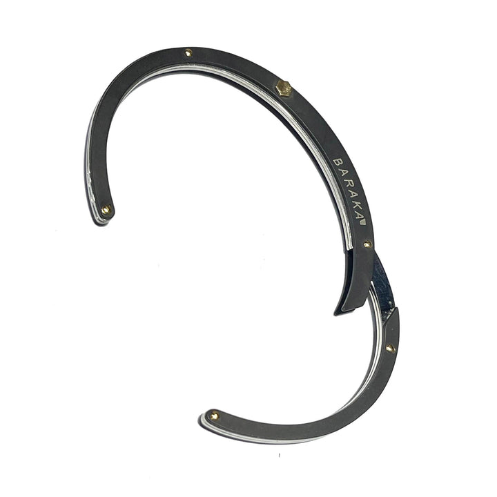 Barakà bracciale rigido oro rosa 18kt acciaio finitura PVD nero BR21117