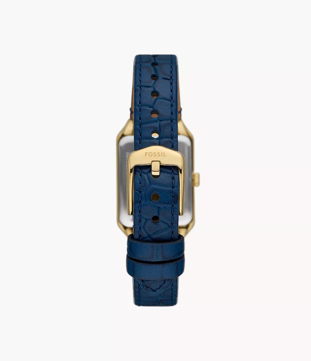 Fossil Watch Raquel 23mm Blue Quartz Stahl Finish PVD Gold ES5365