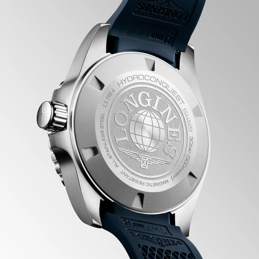 Longines orologio Hydroconquest GMT 41mm blu automatico acciaio L3.790.4.96.9